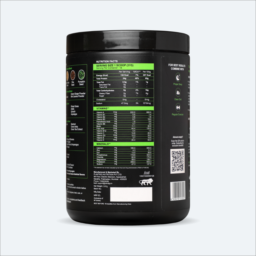 Plant Based Protein Powder for Muscle Gain | 24g Protein | No Added Sugar