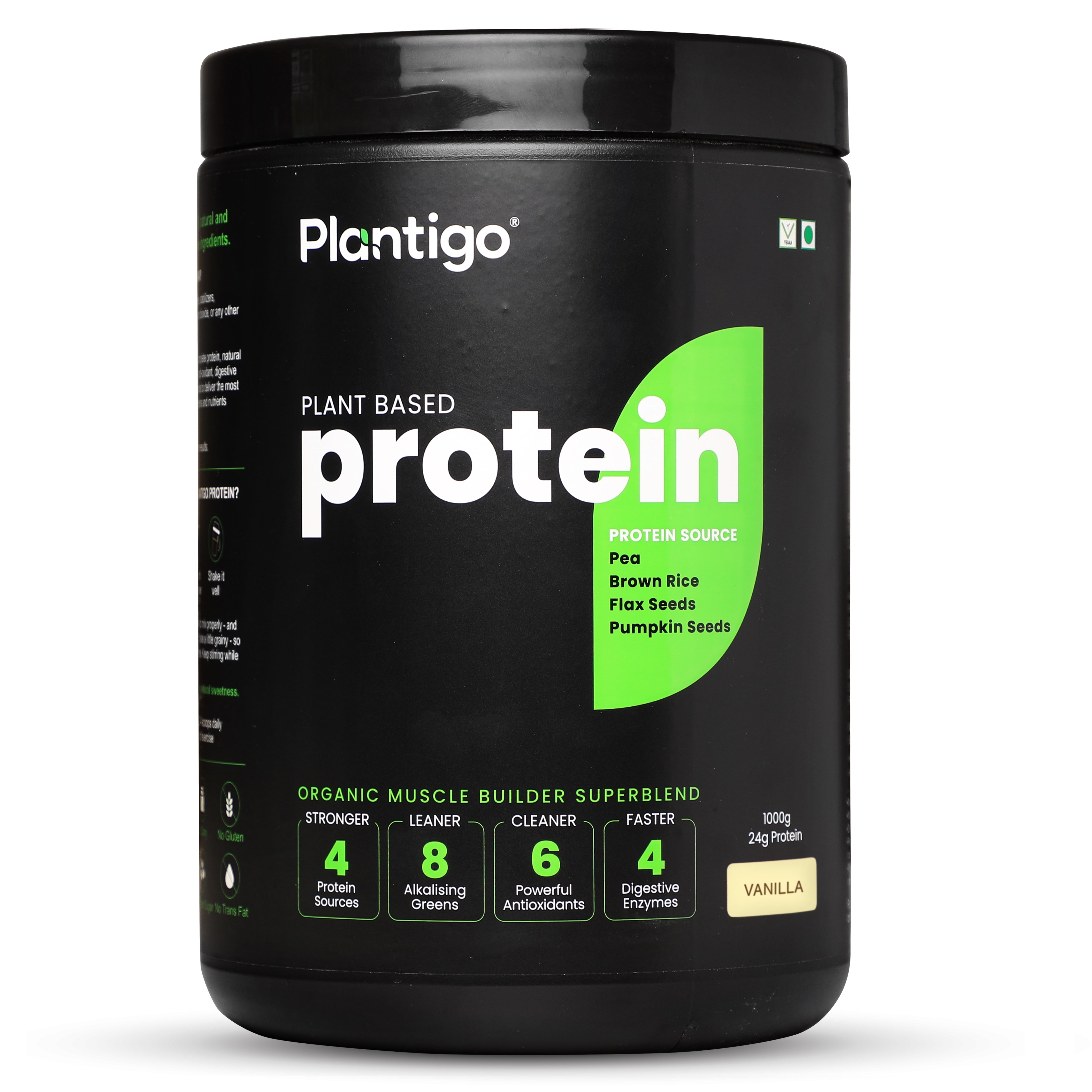 Plant Based Protein Powder for Muscle Gain | 24g Protein | No Added Sugar